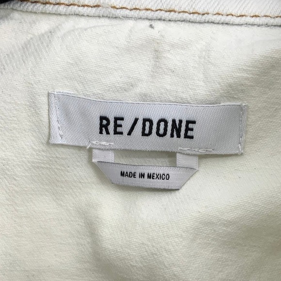 NEW RE/DONE Size X-Small Cropped Denim Trucker Jacket Sunbleach $385 msrp I11-15 - Picture 4 of 10